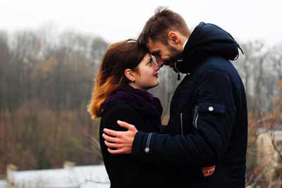 A photo of a lovely couple dating in Kiev.